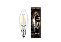 Лампа Gauss LED Filament Свеча dimmable E14 5W 420lm 2700К 1/10/50