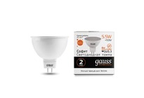 Лампа Gauss LED Elementary MR16 GU5.3 5.5W 430lm 3000К 1/10/100