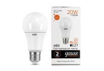 Лампа Gauss LED Elementary A60 20W E27 1520lm 3000K 1/10/40