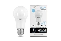 Лампа Gauss LED Elementary A60 15W E27 1480lm 6500K 1/10/50