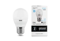 Лампа Gauss LED Elementary Шар 6W E27 470lm 6500K 1/10/100