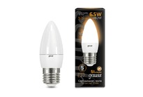 Лампа Gauss LED Свеча E27 6.5W 520lm 2700К 1/10/100