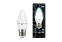 Лампа Gauss LED Свеча E27 6.5W 550lm 4100К 1/10/50