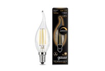 Лампа Gauss LED Filament Свеча на ветру E14 5W 420lm 2700K 1/10/50