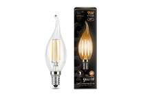 Лампа Gauss LED Filament Свеча на ветру E14 9W 680lm 2700K 1/10/50