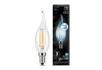 Лампа Gauss LED Filament Свеча на ветру E14 7W 580lm 4100К 1/10/50