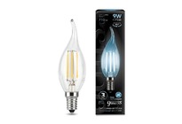 Лампа Gauss LED Filament Свеча на ветру E14 9W 710lm 4100K 1/10/50