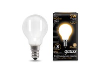 Лампа Gauss LED Filament Шар OPAL E14 5W 420lm 2700K 1/10/50