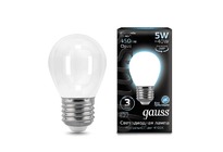 Лампа Gauss LED Filament Шар OPAL E27 5W 450lm 4100K 1/10/50
