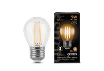 Лампа Gauss LED Filament Шар E27 9W 680lm 2700K 1/10/50