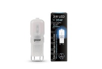 Лампа Gauss LED G9 AC220-240V 3W 250lm 4100K пластик 1/20/200