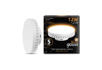 Лампа Gauss LED GX70 12W 1000lm AC150-265V 2700K 1/10/50