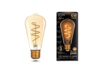 Лампа Gauss LED Filament ST64 Flexible E27 6W Golden 360lm 2400К 1/10/40