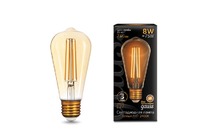 Лампа Gauss LED Filament ST64 E27 8W Golden 740lm 2400К 1/10/40