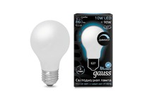 Лампа Gauss LED Filament A60 OPAL dimmable E27 10W 860lm 4100К 1/10/40