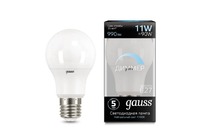 Лампа Gauss LED A60-dim E27 11W 990lm 4100К диммируемая 1/10/50