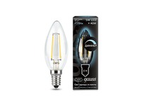 Лампа Gauss LED Filament Свеча dimmable E14 5W 450lm 4100К 1/10/50