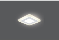 Светильник Gauss Backlight BL120 Квадрат. 3+3W, LED 3000K, 350лм,105х105x31мм,Ø85, 1/40